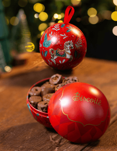 BOLA DE NATAL CHOCOLATE - VERMELHA